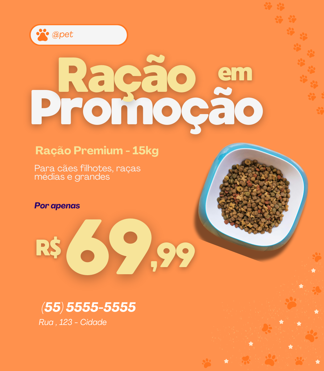 Post para instagram promoção petshop colorido chamativo